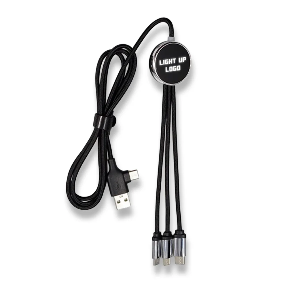 Işıklı Logo 60W Hızlı Type-C Uçlu Data Transferli Şarj Kablosu